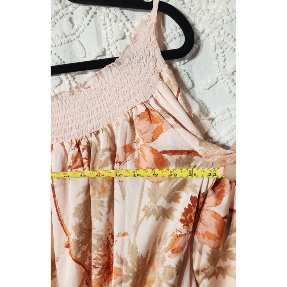 Free People Bodysuit Womens S Coral Lotus Flora Dressy Going Out Feminine Ruffle - Picture 8 of 11